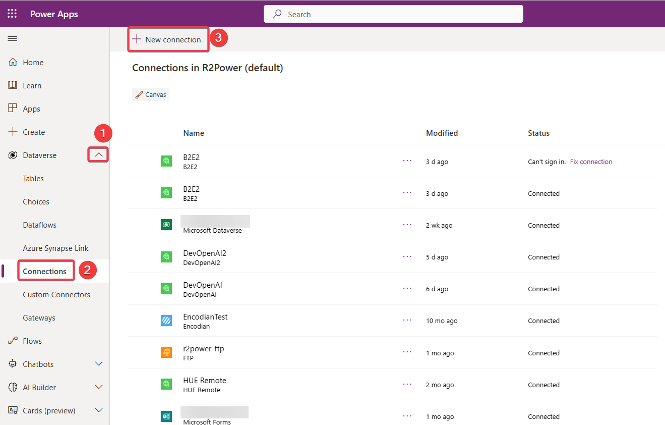 Add a new connection to the OpenAI connector
