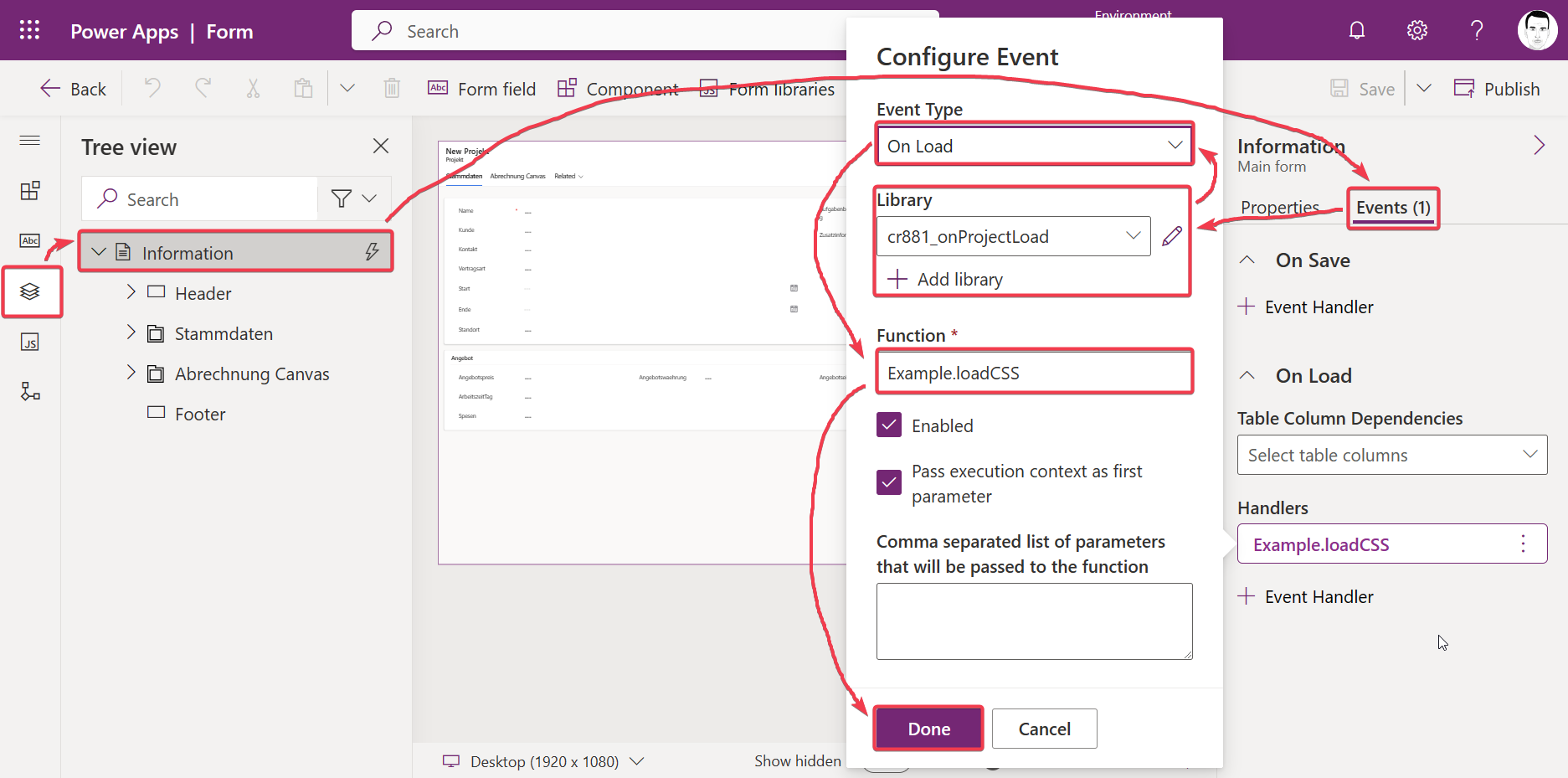 Your event should look like this